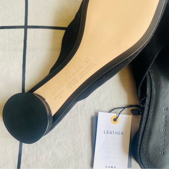 Zara suede leather mules size 37 NWT - Picture 2 of 4